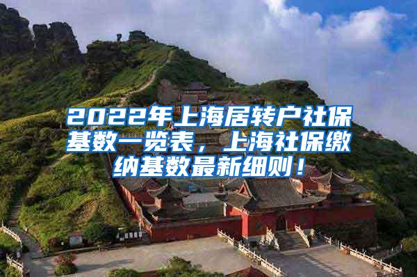 2022年上海居转户社保基数一览表，上海社保缴纳基数最新细则！