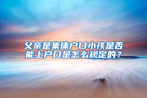 父亲是集体户口小孩是否能上户口是怎么规定的？