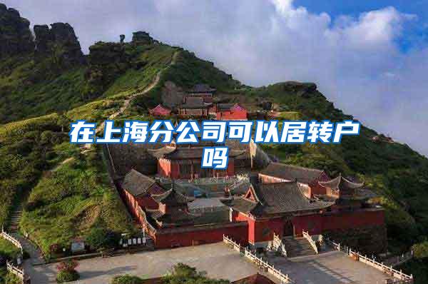 在上海分公司可以居转户吗