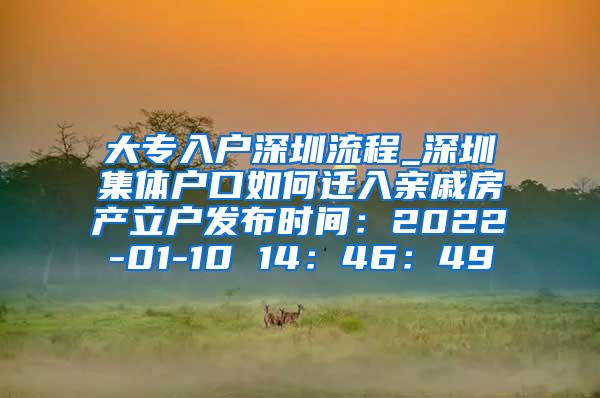 大专入户深圳流程_深圳集体户口如何迁入亲戚房产立户发布时间：2022-01-10 14：46：49