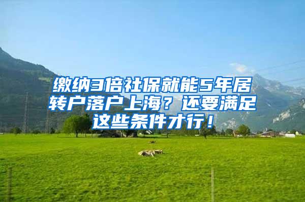 缴纳3倍社保就能5年居转户落户上海？还要满足这些条件才行！