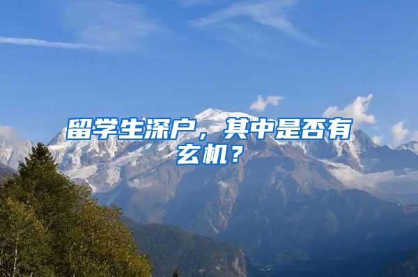 留学生深户，其中是否有玄机？
