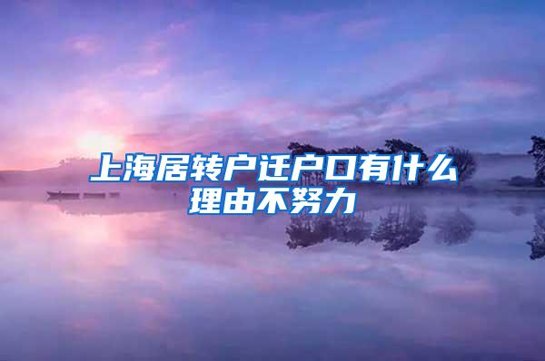 上海居转户迁户口有什么理由不努力