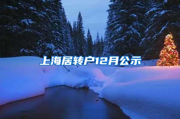 上海居转户12月公示