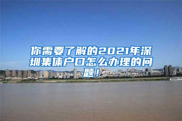 你需要了解的2021年深圳集体户口怎么办理的问题！