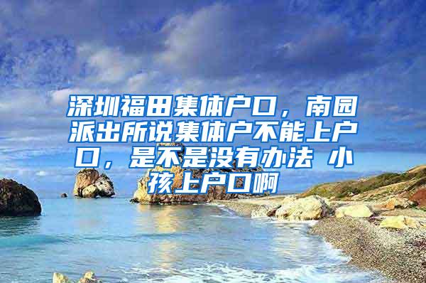 深圳福田集体户口，南园派出所说集体户不能上户口，是不是没有办法給小孩上户口啊