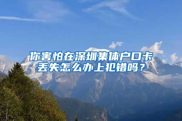 你害怕在深圳集体户口卡丢失怎么办上犯错吗？