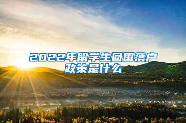 2022年留学生回国落户政策是什么