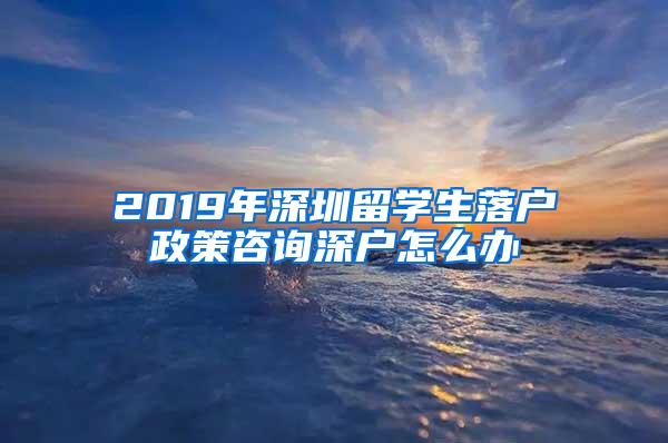 2019年深圳留学生落户政策咨询深户怎么办