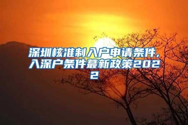 深圳核准制入户申请条件,入深户条件蕞新政策2022