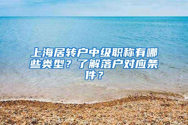 上海居转户中级职称有哪些类型？了解落户对应条件？