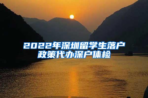 2022年深圳留学生落户政策代办深户体检