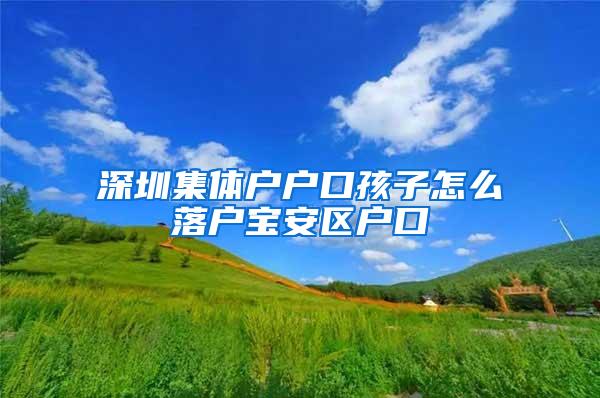 深圳集体户户口孩子怎么落户宝安区户口