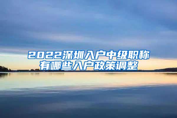 2022深圳入户中级职称有哪些入户政策调整