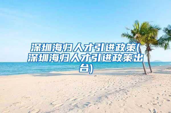 深圳海归人才引进政策(深圳海归人才引进政策出台)