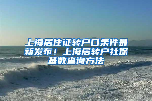 上海居住证转户口条件最新发布！上海居转户社保基数查询方法