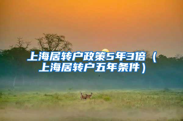 上海居转户政策5年3倍（上海居转户五年条件）