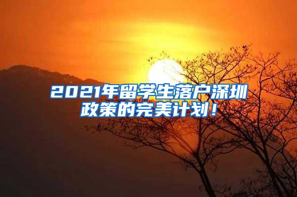 2021年留学生落户深圳政策的完美计划！