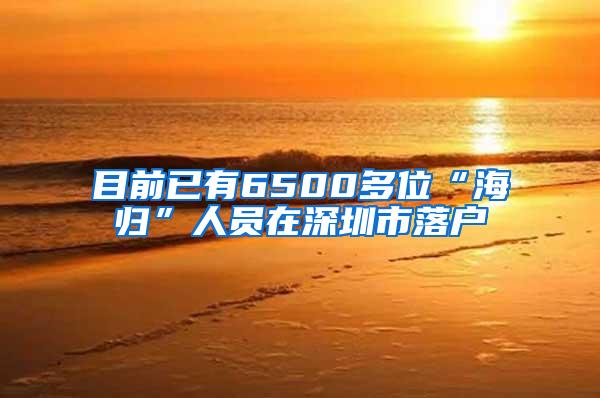 目前已有6500多位“海归”人员在深圳市落户