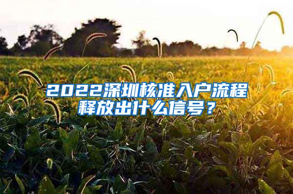 2022深圳核准入户流程释放出什么信号？