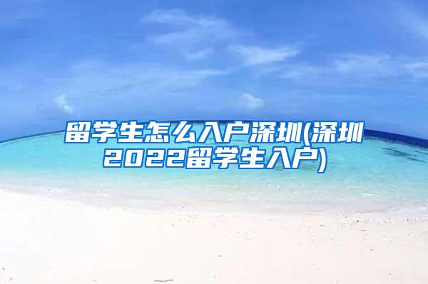 留学生怎么入户深圳(深圳2022留学生入户)