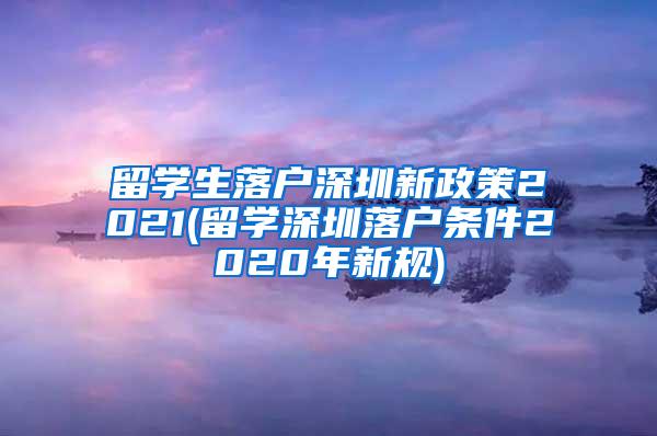 留学生落户深圳新政策2021(留学深圳落户条件2020年新规)