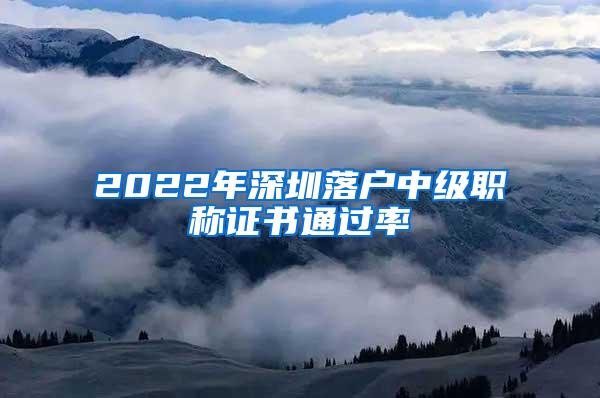 2022年深圳落户中级职称证书通过率