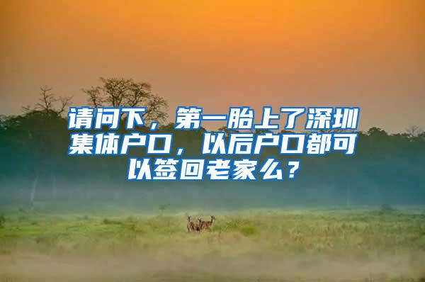 请问下，第一胎上了深圳集体户口，以后户口都可以签回老家么？