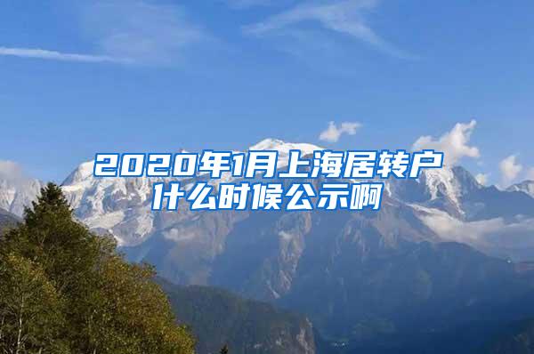 2020年1月上海居转户什么时候公示啊