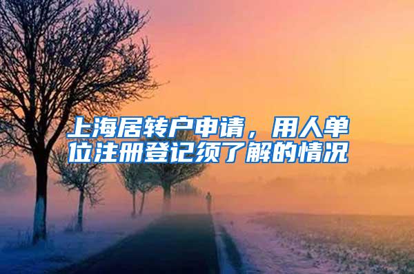 上海居转户申请，用人单位注册登记须了解的情况
