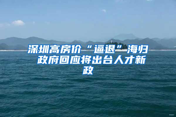 深圳高房价“逼退”海归 政府回应将出台人才新政