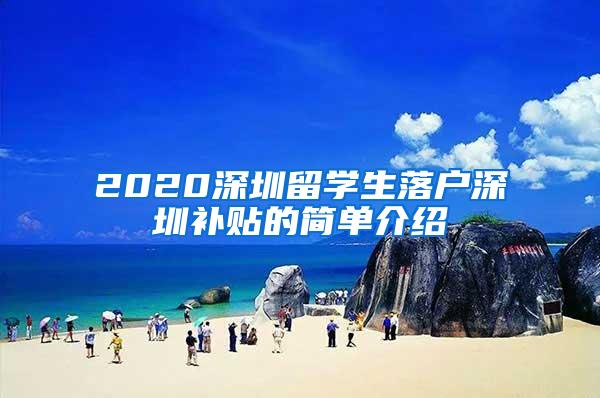 2020深圳留学生落户深圳补贴的简单介绍