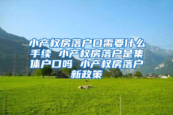 小产权房落户口需要什么手续 小产权房落户是集体户口吗 小产权房落户新政策