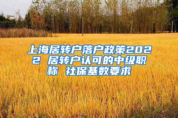 上海居转户落户政策2022 居转户认可的中级职称 社保基数要求