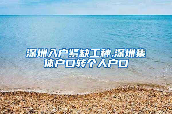 深圳入户紧缺工种,深圳集体户口转个人户口