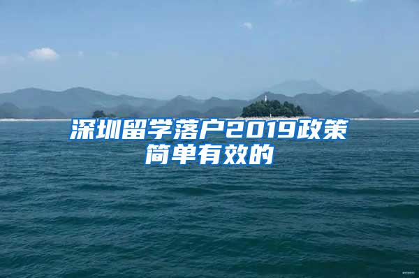 深圳留学落户2019政策简单有效的