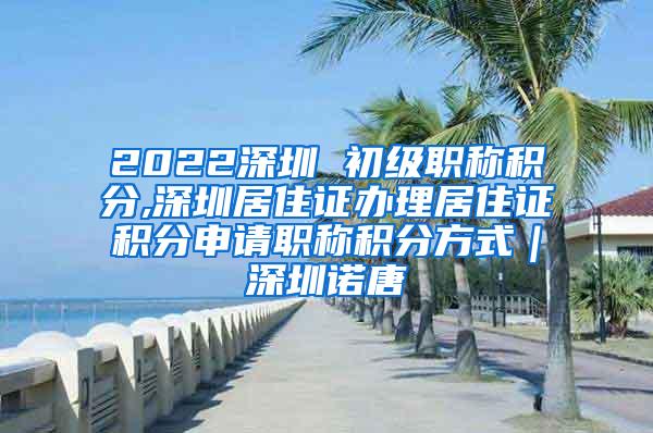 2022深圳 初级职称积分,深圳居住证办理居住证积分申请职称积分方式｜深圳诺唐