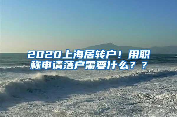 2020上海居转户！用职称申请落户需要什么？？