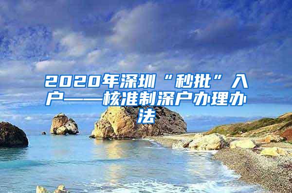 2020年深圳“秒批”入户——核准制深户办理办法