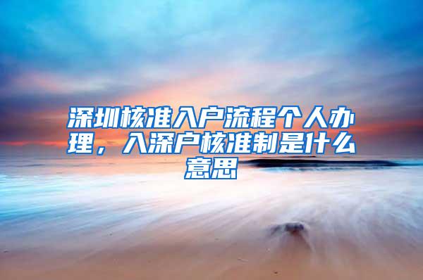 深圳核准入户流程个人办理，入深户核准制是什么意思