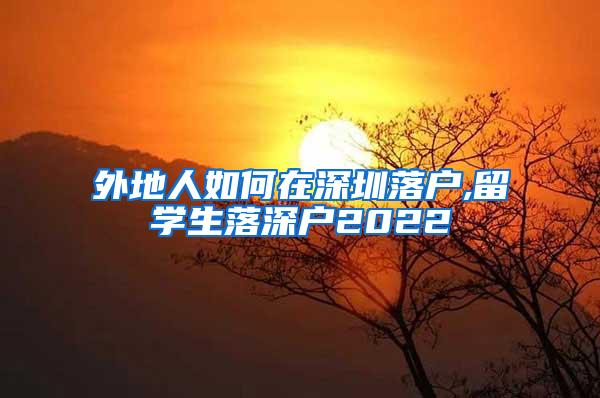 外地人如何在深圳落户,留学生落深户2022