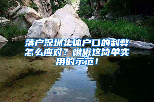 落户深圳集体户口的利弊怎么应对？瞅瞅这简单实用的示范！