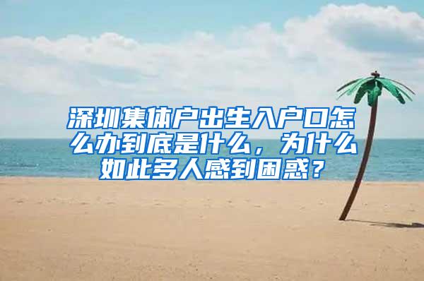 深圳集体户出生入户口怎么办到底是什么，为什么如此多人感到困惑？