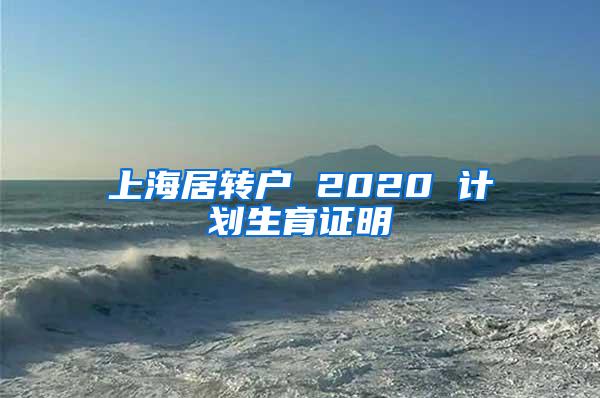 上海居转户 2020 计划生育证明