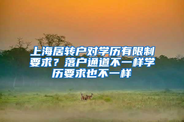 上海居转户对学历有限制要求？落户通道不一样学历要求也不一样