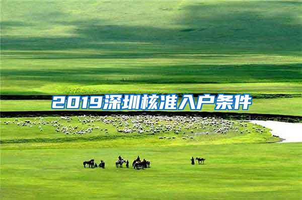 2019深圳核准入户条件