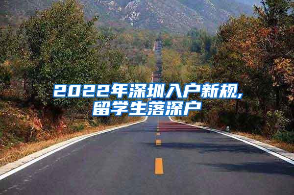 2022年深圳入户新规,留学生落深户