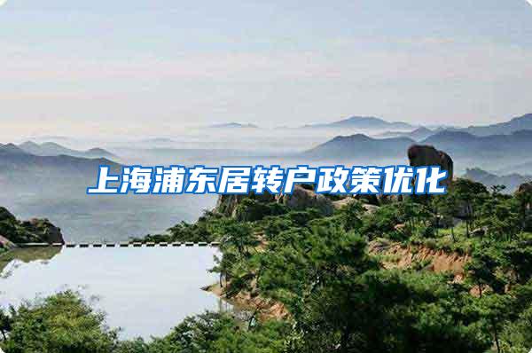 上海浦东居转户政策优化