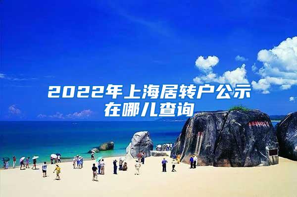 2022年上海居转户公示在哪儿查询