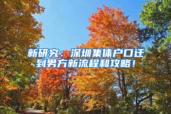 新研究：深圳集体户口迁到男方新流程和攻略！
